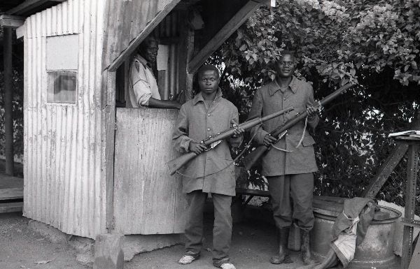 Guards at tea plantation - Mityana - Uganda 1996