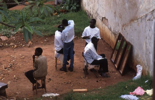 Open air barbershop - Kampala - Uganda 1996