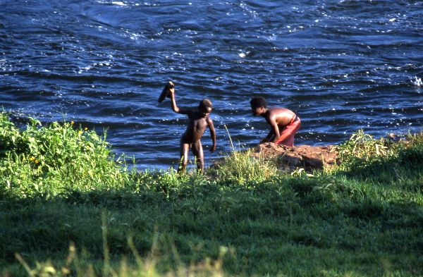 Washing in the Nile - Bujagali Falls - Uganda 1996